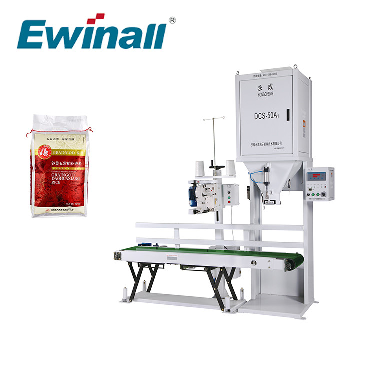 コンベヤーの縫うことのEwinall DCS-50A1 5kg 10kg 15kg 25kgの米の包装機械